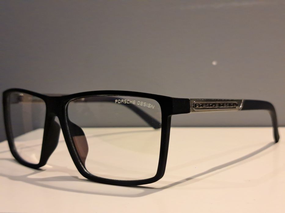 PORSCHE DESIGN czarne nowe męskie oprawki okulary zerówki filtr