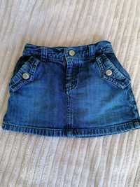 Jeansowa mini spódniczka GAP r.86/92, spódnica z kieszeniami na gumce