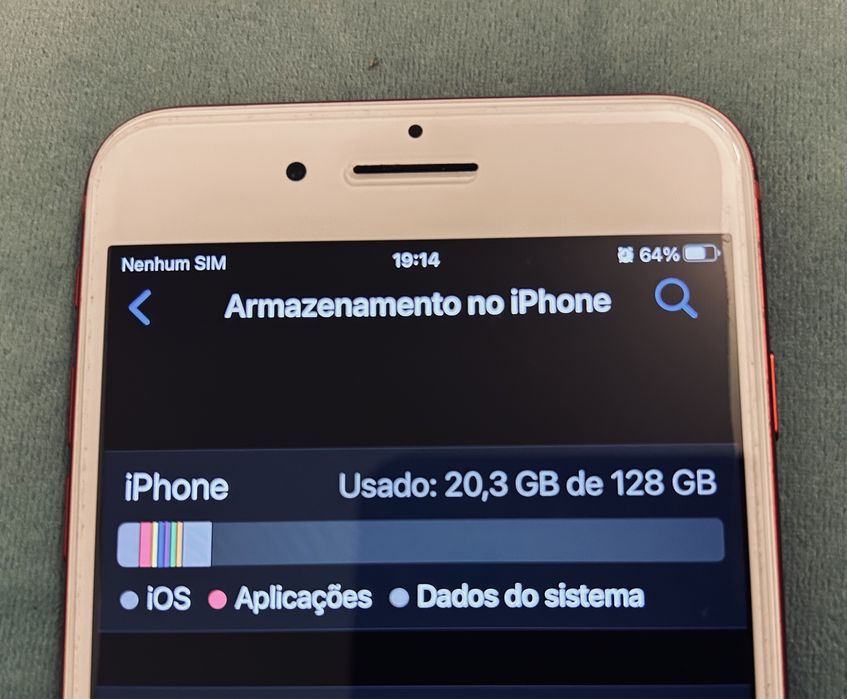 Iphone 7 Plus vermelho 128 G bateria a 100%