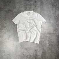 DAMSKA Koszulka Elegancka Polo Lacoste Paris Pętelka Biała Logo Haft