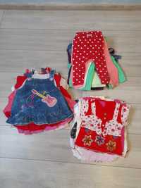 Paka zestaw ubrań ciuszków dla dziewczynki 74-80, 9-12 miesięcy