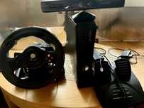 Xbox 360 slim 256gb+kinect+kierownica i pedaly