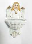 Amorosa antiga pia de água benta "anjo" em porcelana alemã KPF