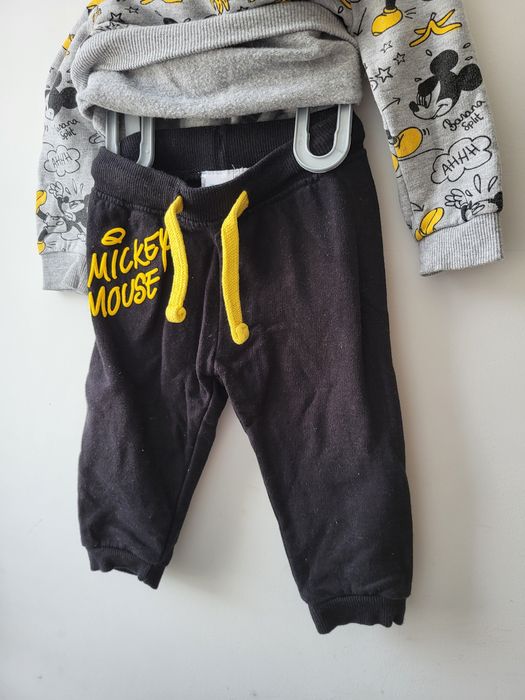 Komplet, spodnie dresowe, dresy i bluza długi rękaw 74, disney, czarne
