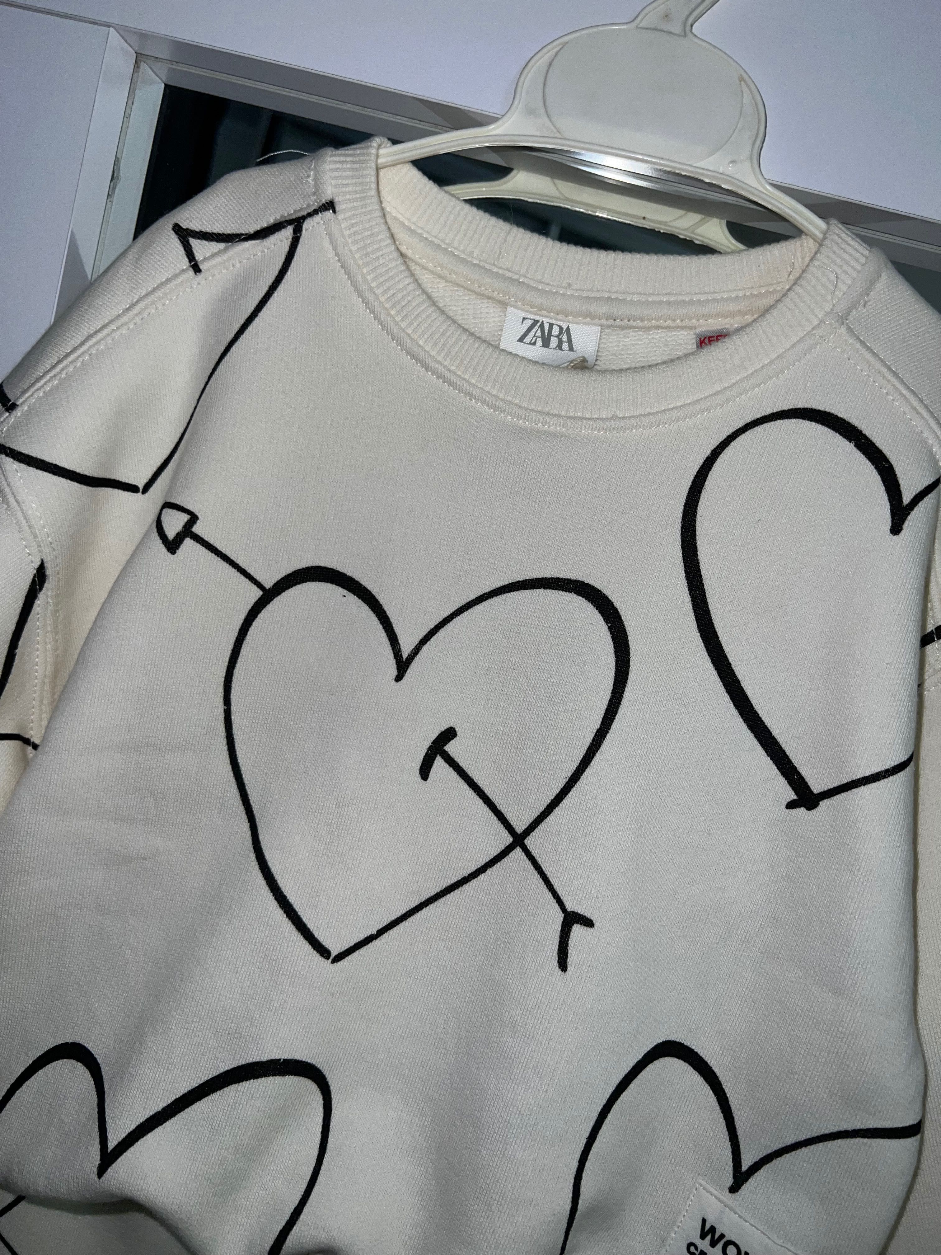 Костюм для дівчинки Zara, молочний в сердечка