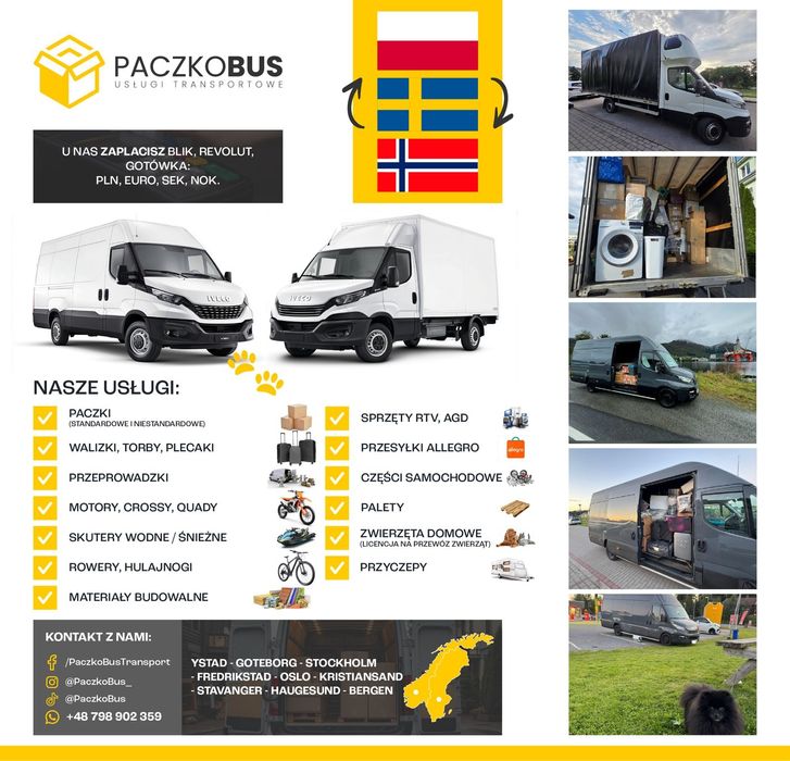 PaczkoBUS Transport / Przeprowadzki / Transport  Zwierząt / Transport