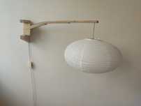 Lampa papierowa, drewniana, na sciane