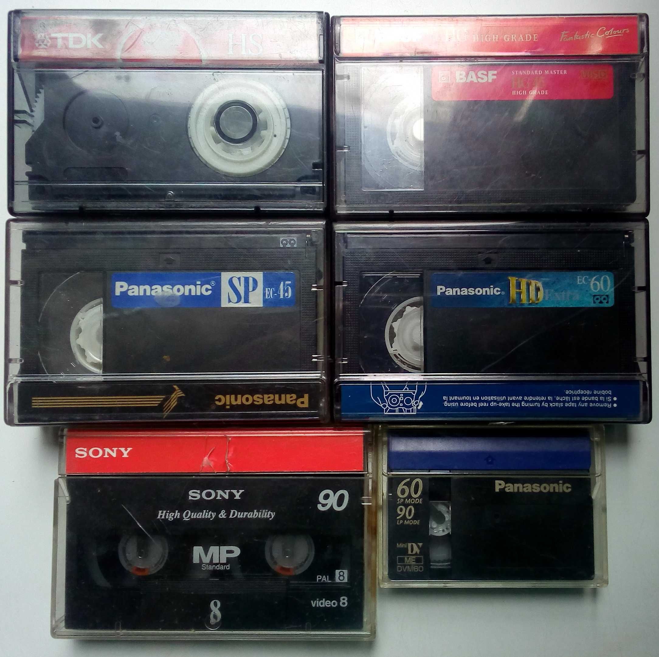 Кассеты для видеокамер 8 мм (TDK, Sony, Panasonic, Basf)