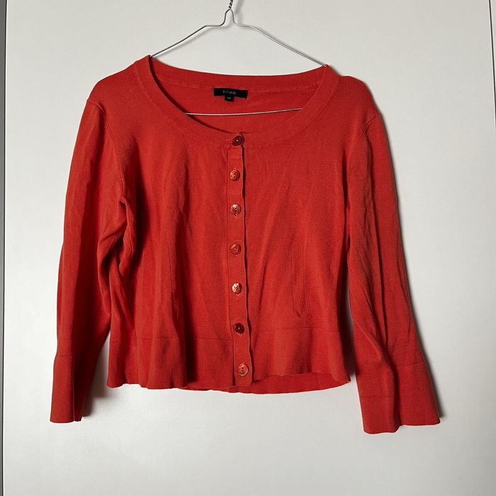 pomarańczowy krótki sweterek sweter crop top linea