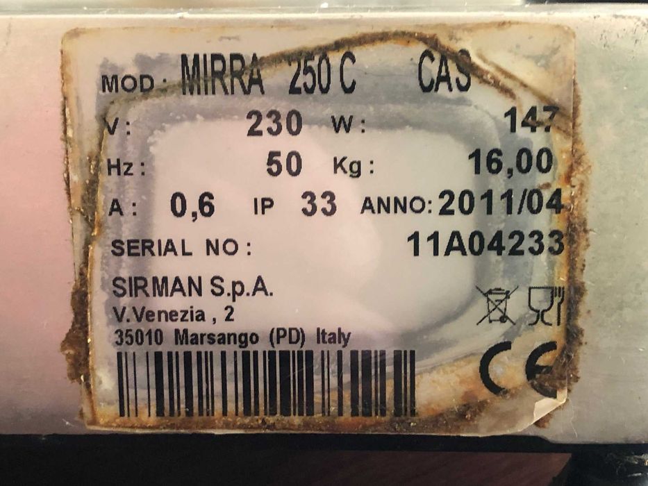 Слайсер (ломтерезка) Sirman Mirra 250C Италия