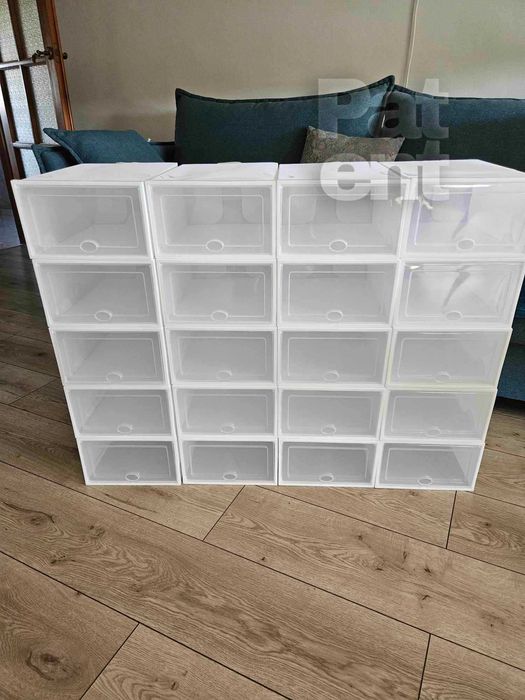 Pudełka 20 sztuk modułowe organizery białe do przechowywania zestaw