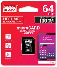 Karta Pamięci microSD GOODRAM CL10 64GB + ADAPTER 100MB Eltrox Opole