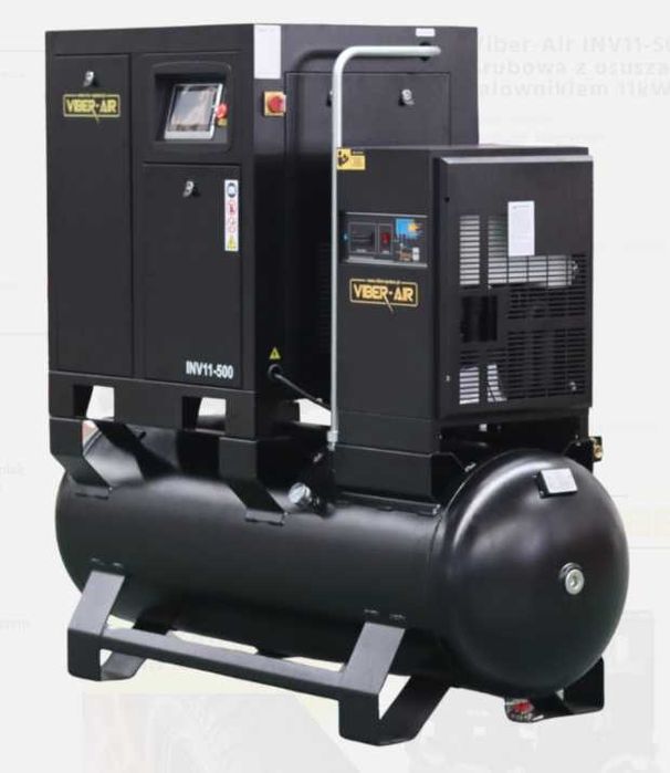 Energooszczędna Sprężarka Śrubowa INV 11kW 1500L/min z Osuszaczem