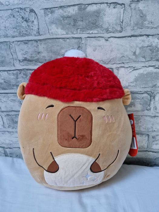 Kapibara - świąteczna poduszka przytulanka z weluru