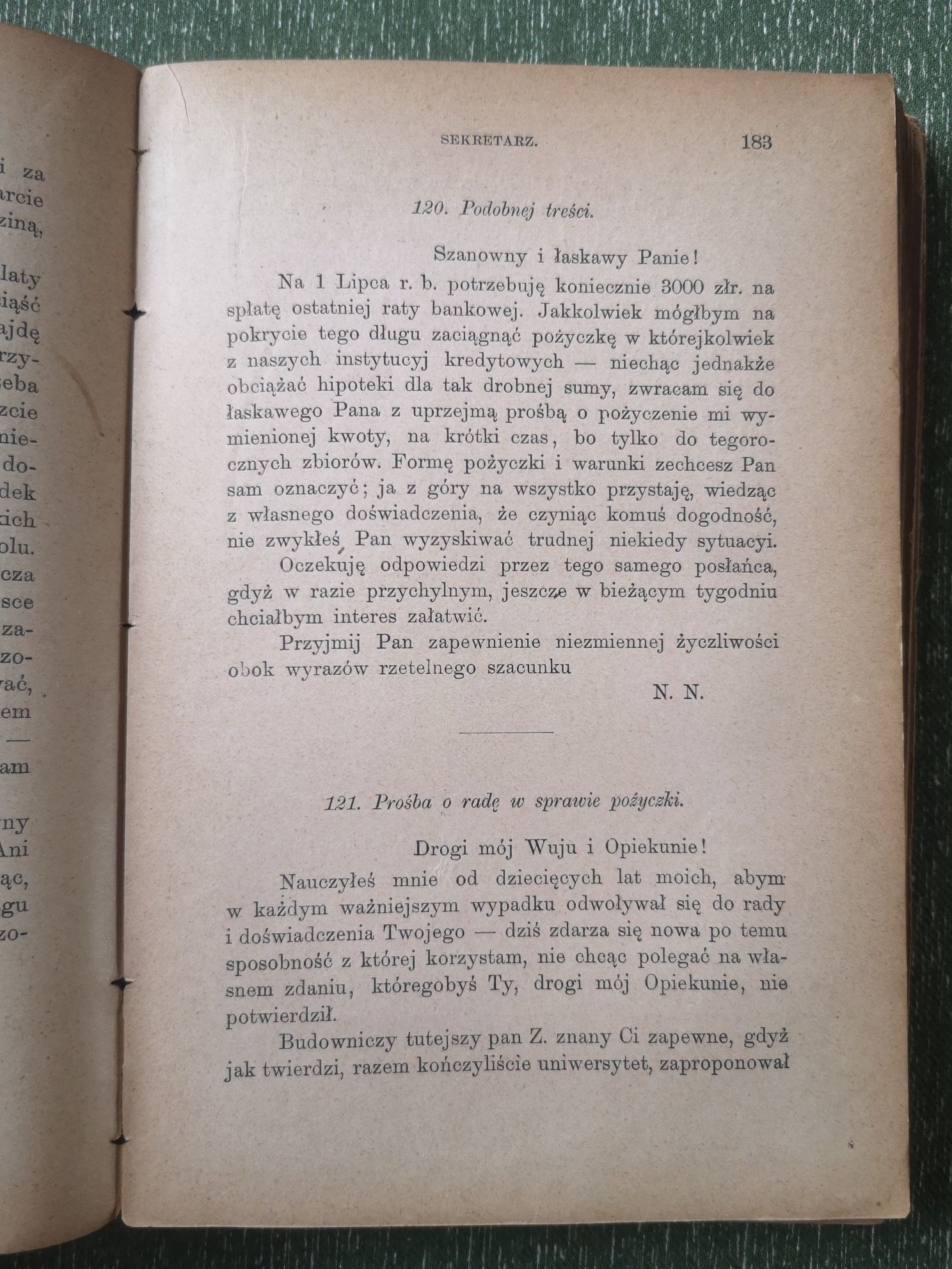 Wzorowy Sekretarz Władysław Sabowski 1884r