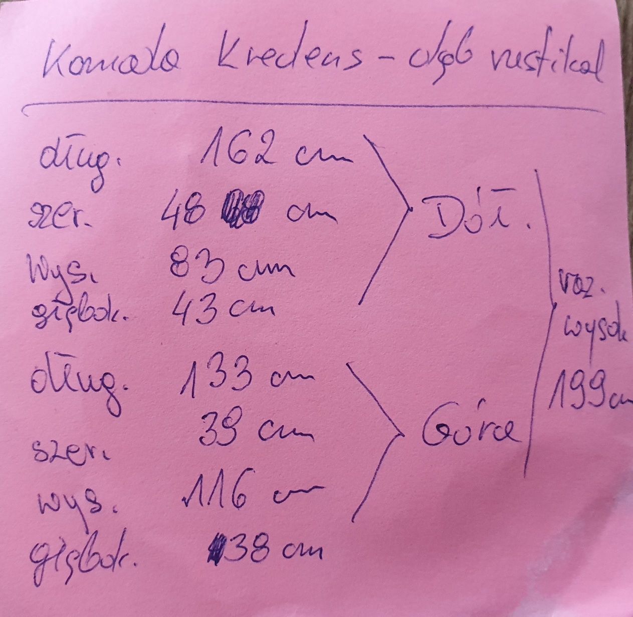 Komoda kredens dąb rustikal
