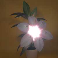 Lampa kwiat lilie biala rękodzieło dekor na prezent