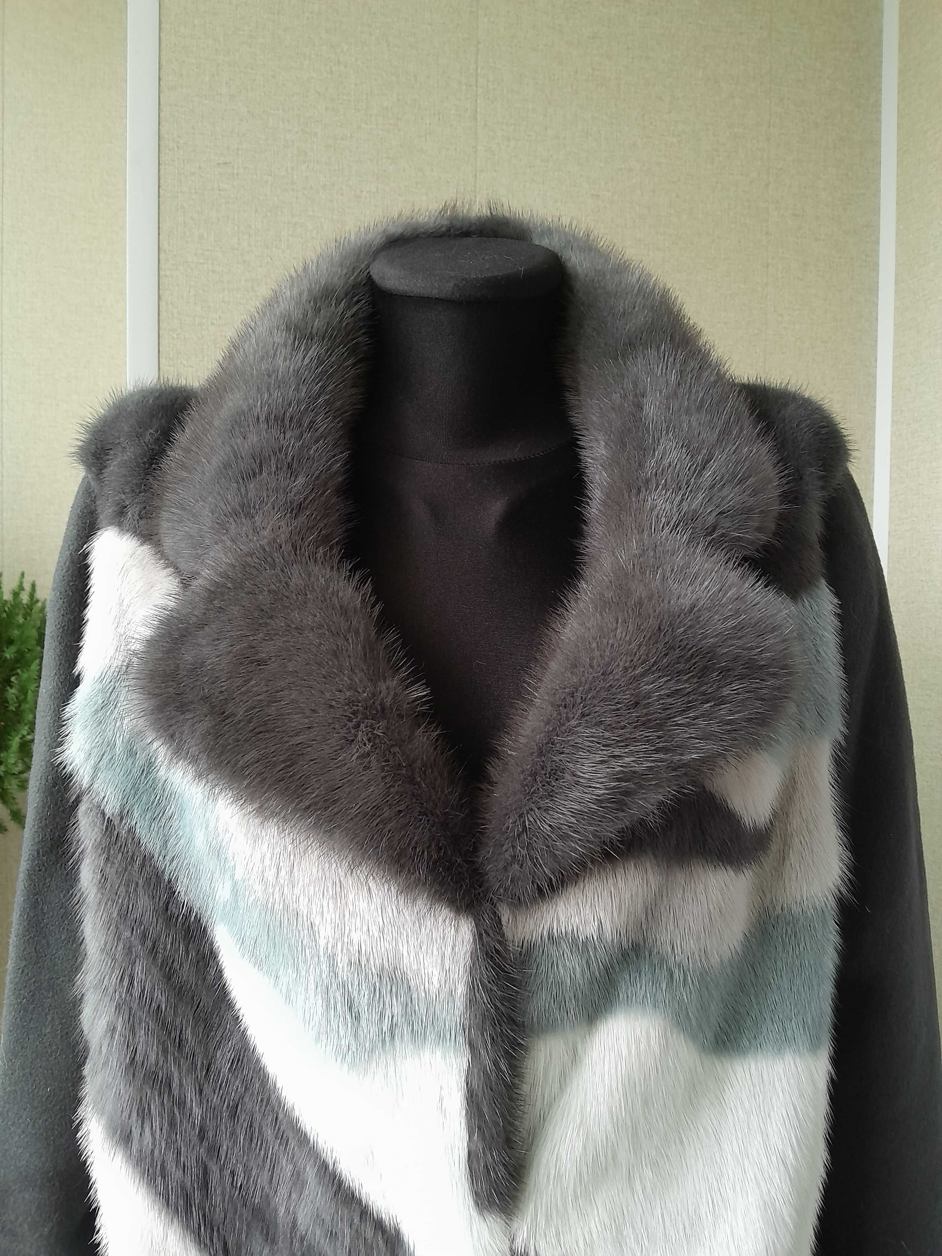 Норковая шуба серая , норковое пальто р. 46-50