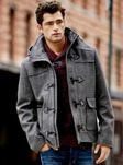 Трендове чоловіче пальто дафлкот від H&M у сірому кольорі вовна,р-р М
