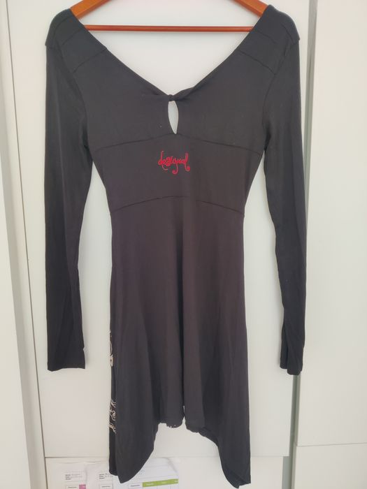 Túnica, manga comprida, preta, Desigual, S