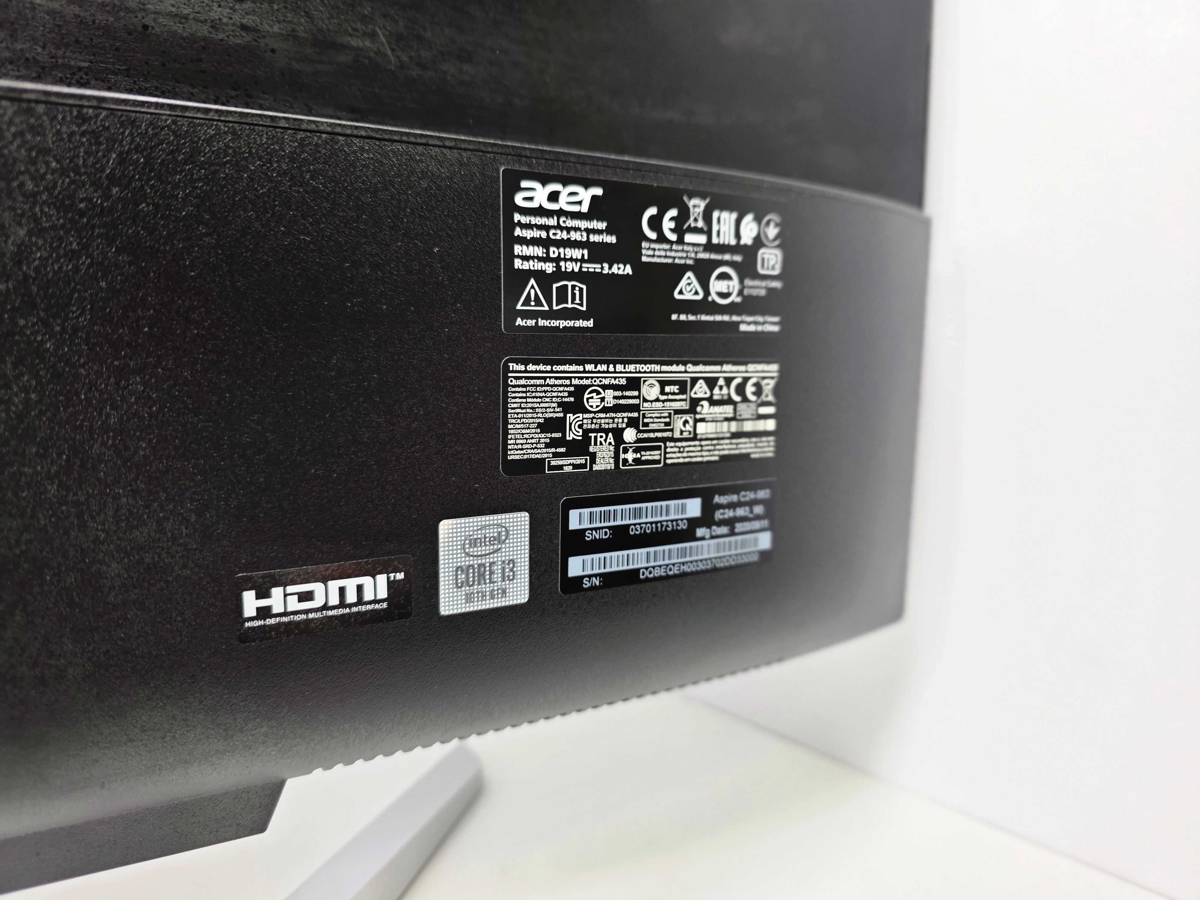 Komputer acer c24-963 series i3 10 gen 8gb ram dysk ssd 256 gb