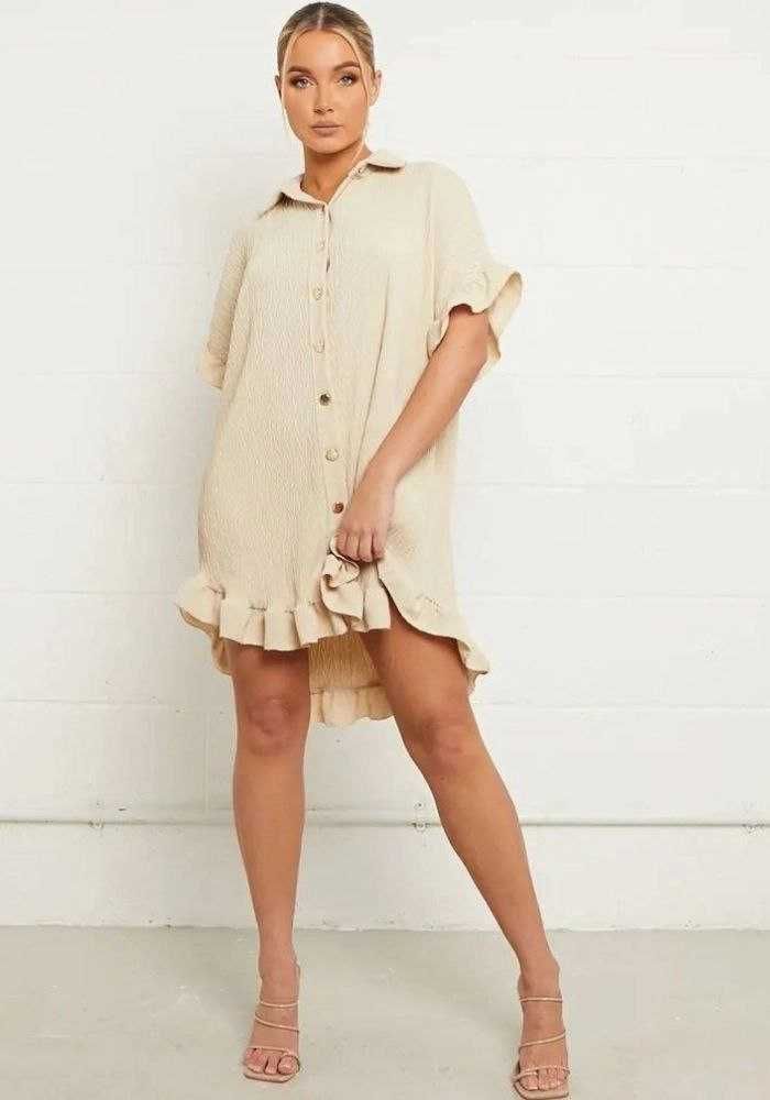Платье-рубашка свободного кроя с рюшами New Collection Италия