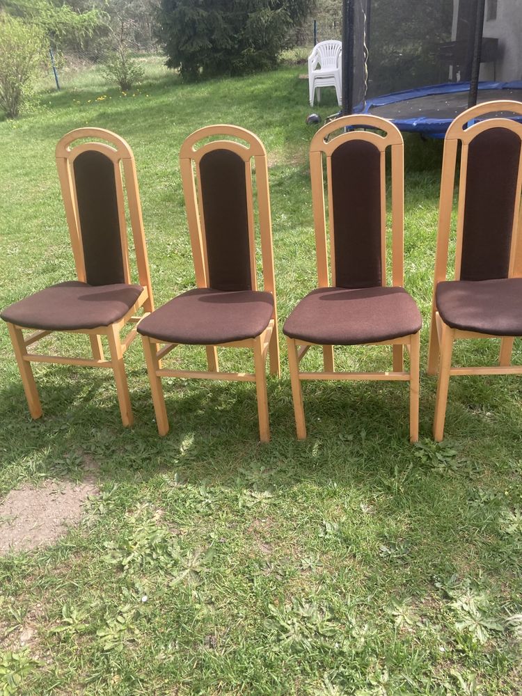 Krzesła eleganckie mało użytkowane 4 sztuki brąz OKAZJA
