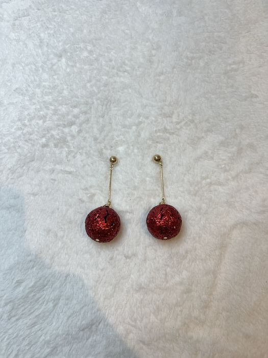 Kolczyki czerwone bombki