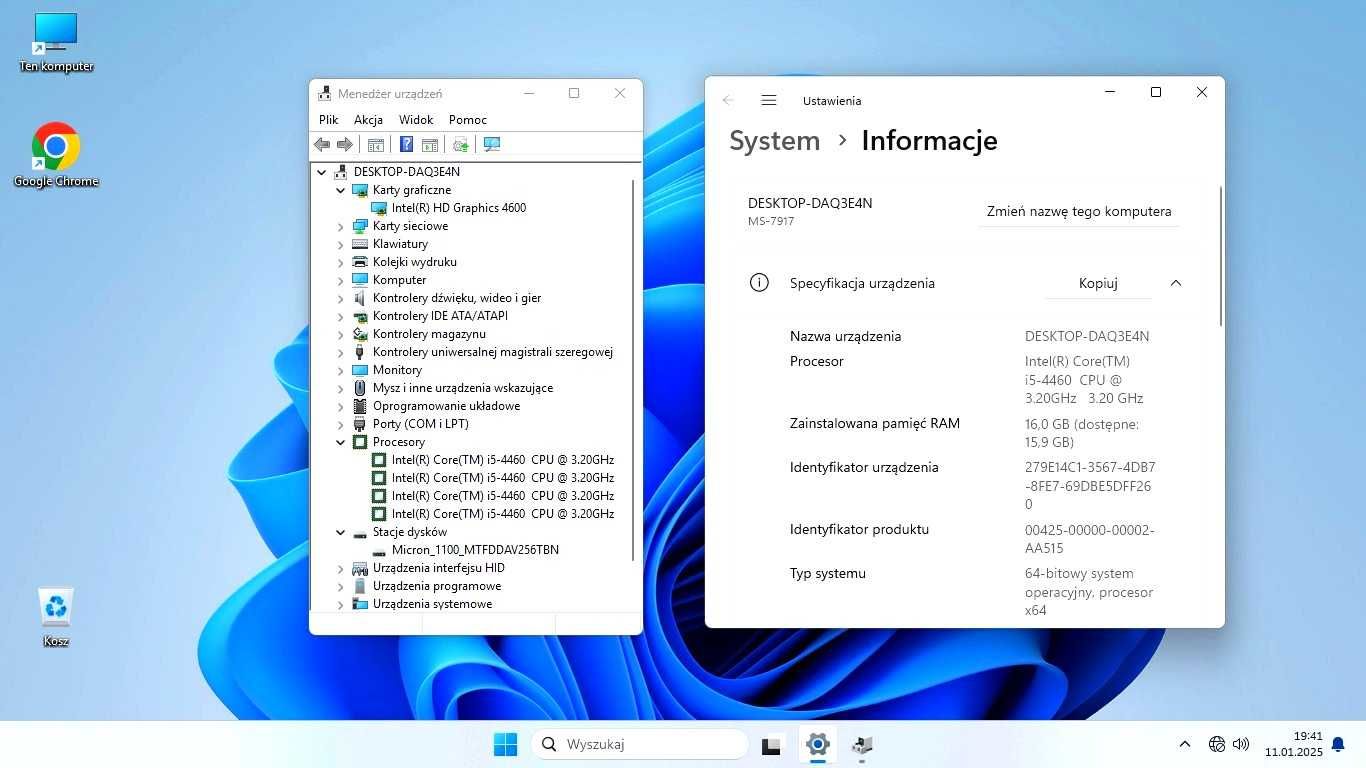 MSI Z97Gaming 5 -Intel i5 - SSD m2 - Win11 -16 GB Ram