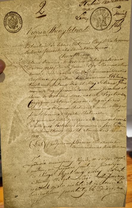 Dokumenty polskie z 1834 r. Znak wodny piękne