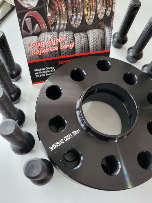 Dystanse BLACK  5x112 lub 5x100 Audi VW Skoda Seat   2x20mm + 10śrub !