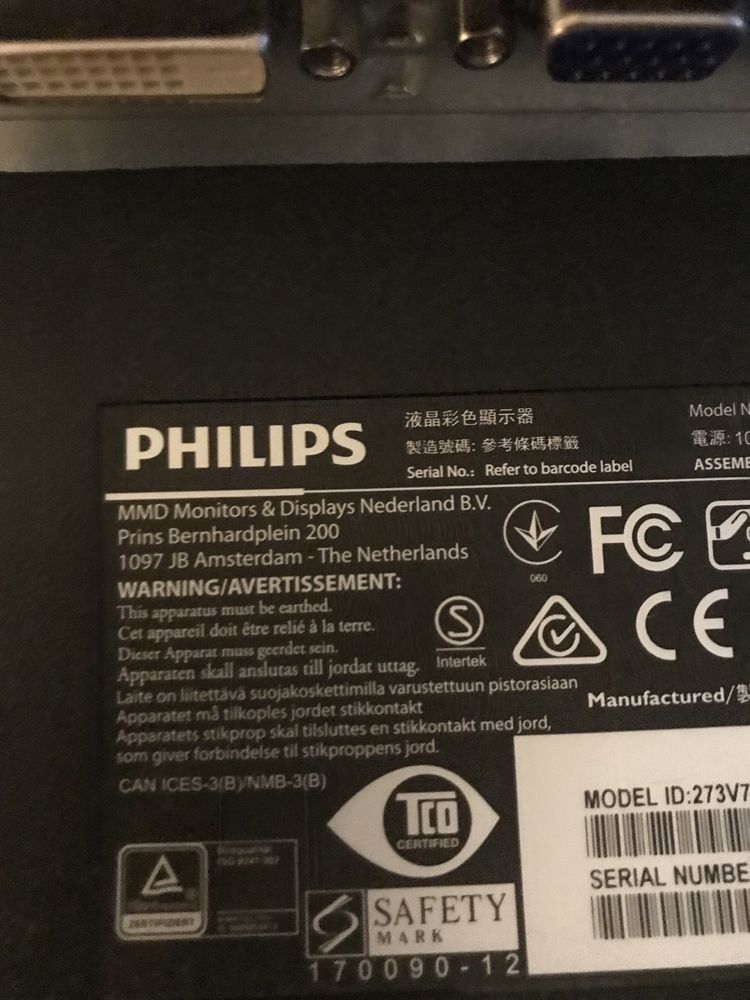 Dwa monitory plus uchwyt Acer 165hz i Philips 75hz