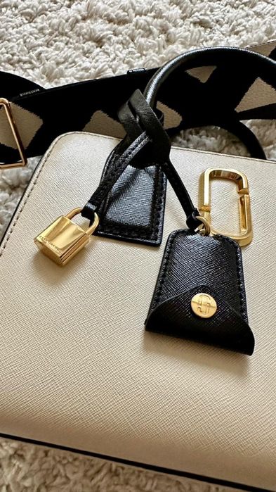 Сумка Marc Jacobs Little Big Spot оригинал кожаная бежевая черная кожа