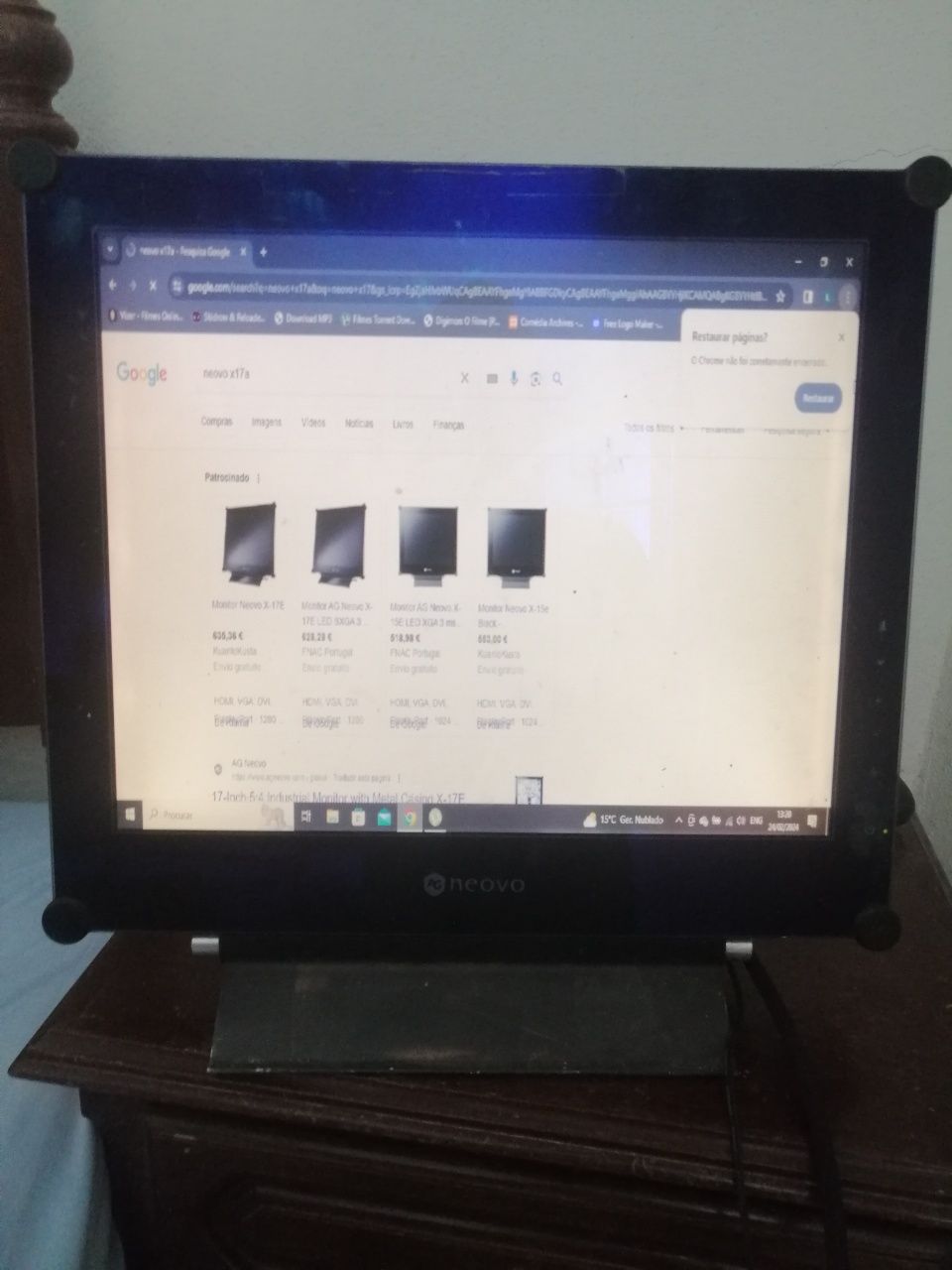 Monitor industrial chassi metálico neovo x17A