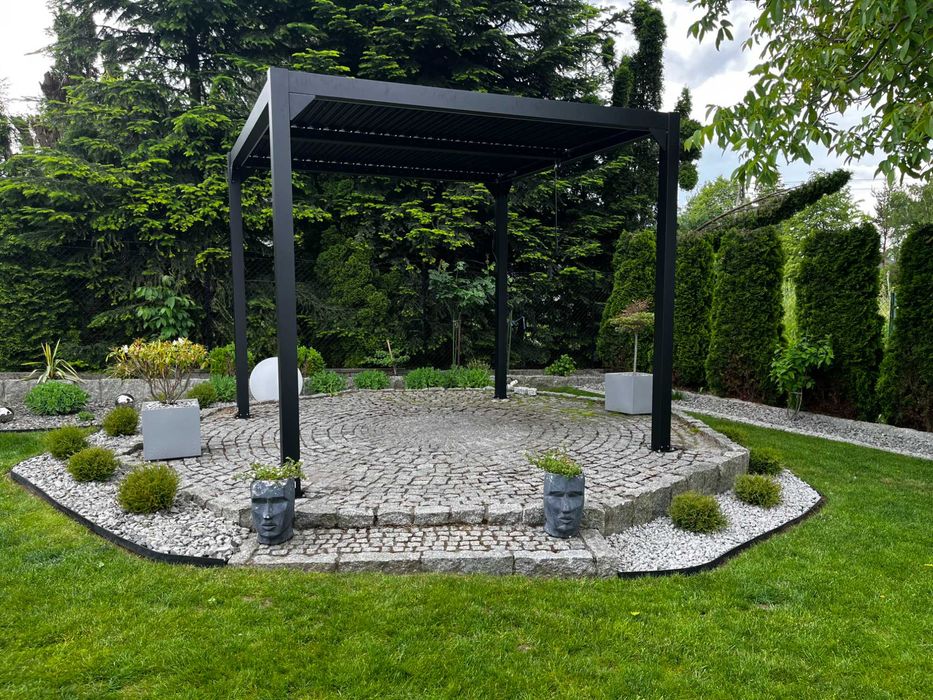 Pergola aluminiowa lamelowa bioklimatyczna altana ogrodowa 4x3 400x300