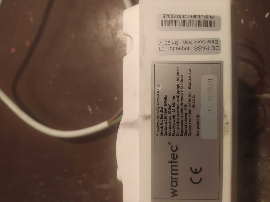 ogrzewacz wody Warmtec EcoSink 5kW do naprawy lub na części