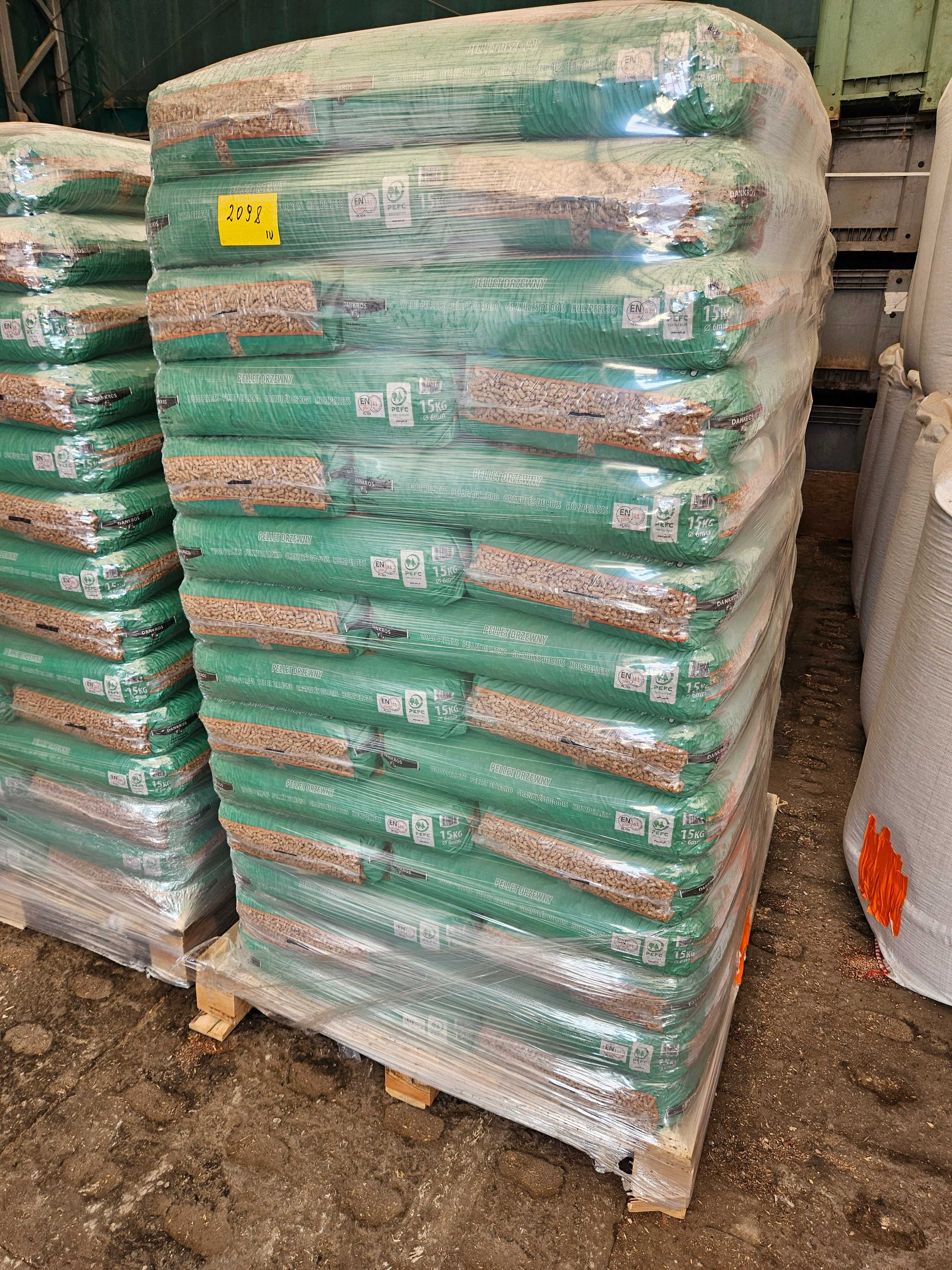 Pellet DANKROS 975 kg 65 worków, dostawa kurierem paletowym gratis