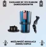 Kubek samochodowy 12V z LCD – grzanie i chłodzenie napojów podróżnych