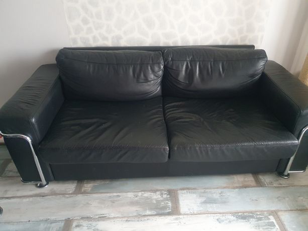 Komplet wypoczynkowy Wajnert sofa plus dwa fotele,skóra naturalna