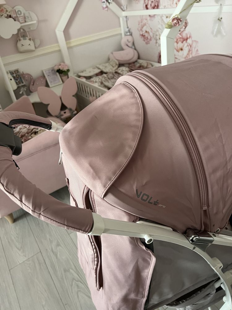 Wózek spacerowy spacerówka euro Cart Volt Pro powder pink + wkładka