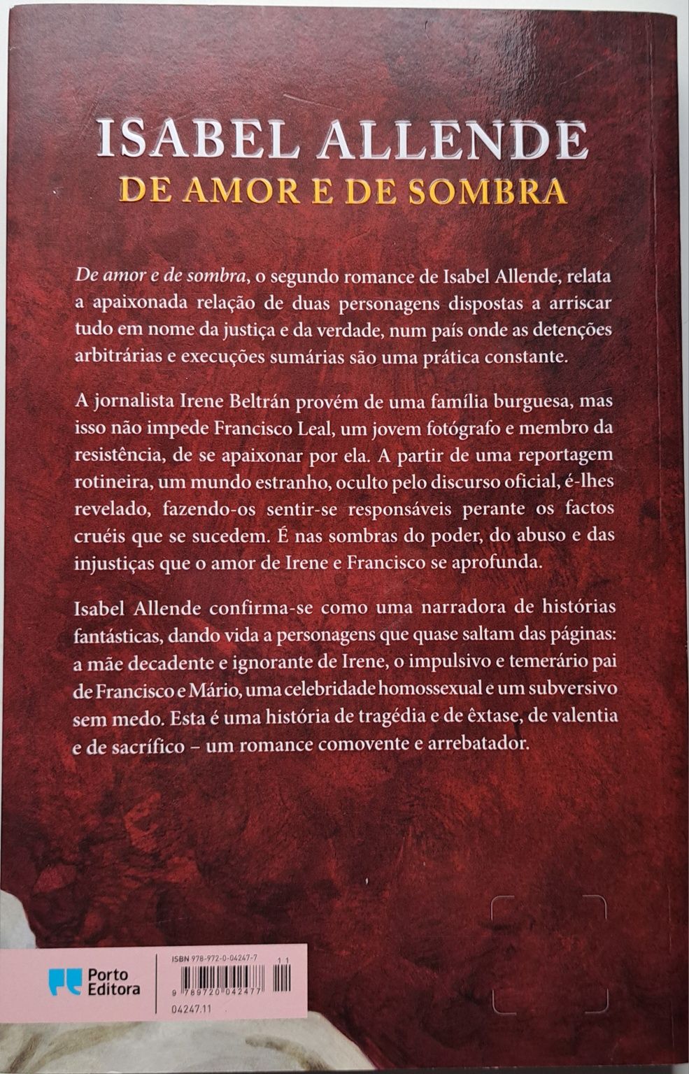 De Amor e de Sombra de Isabel Allende