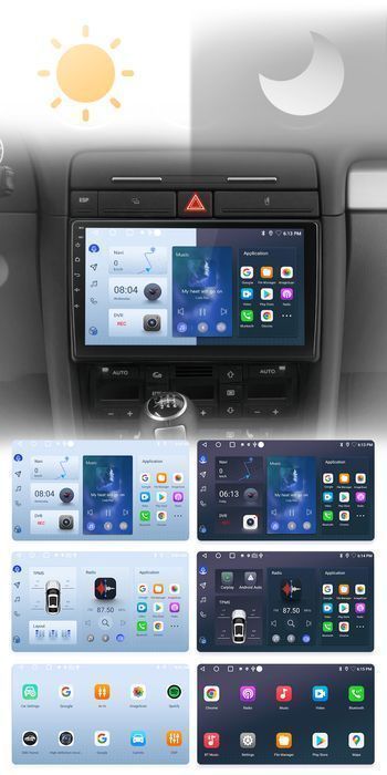 Radio 2DIN 9" Wireless CarPlay Android Auto Navi GPS Audi A4 B6/B7 PL