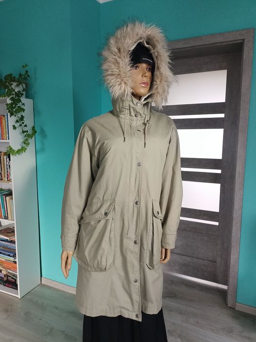 Parka z podpinką zimowa jesienna przejściowa futerko kaptur kurtka