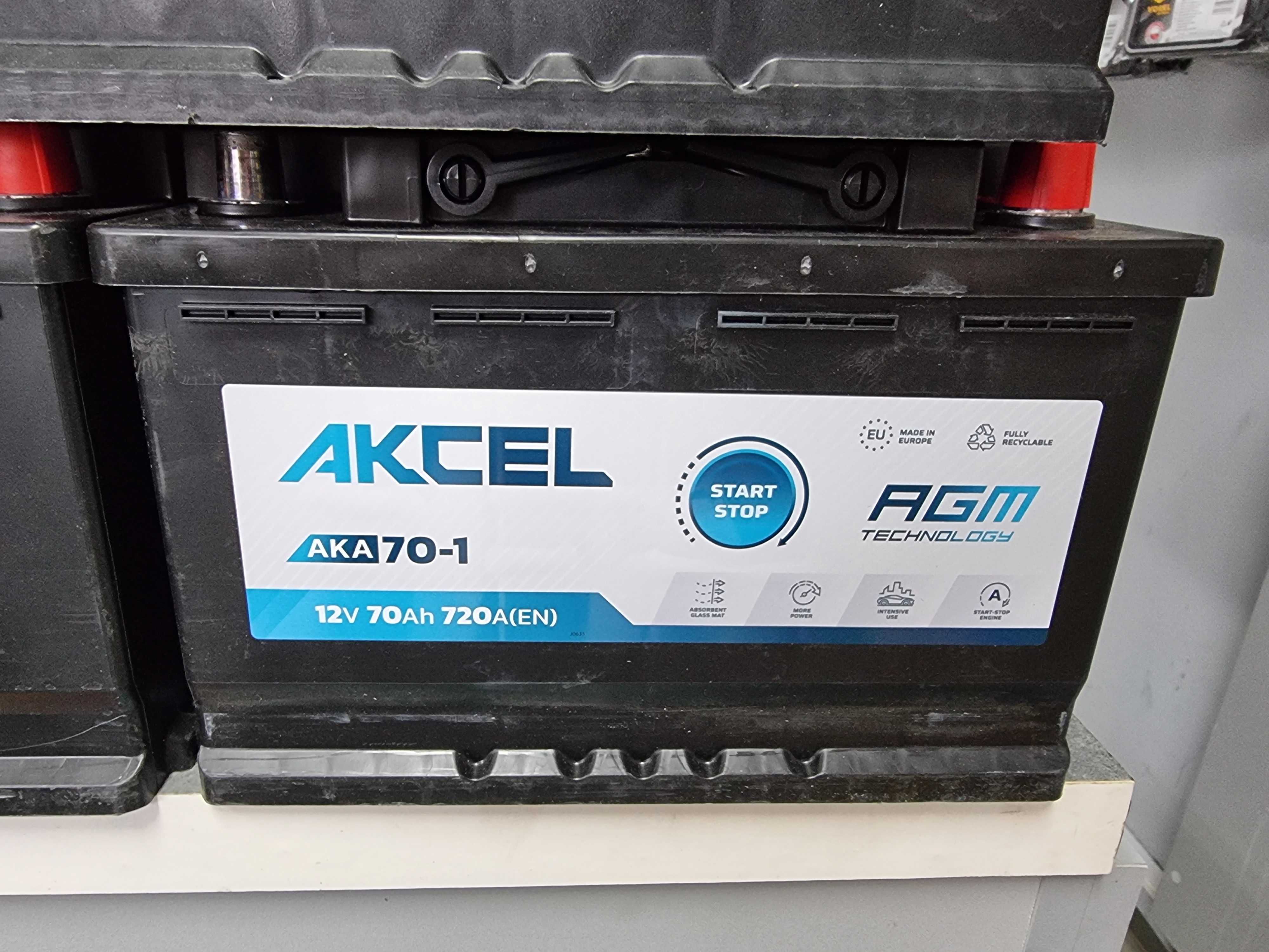 Akumulator START STOP AKCEL AGM VARTA 70AH 720A 12V P+ Żary Żagań