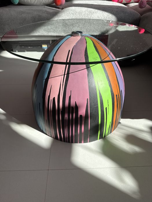 Stokik kawowy  stol dekoracje szklany stolik