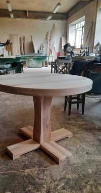 Stół drewniany okrągły i prostokątny
