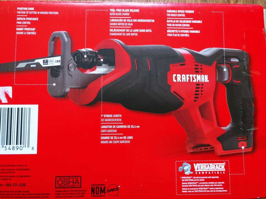 Аккумуляторная сабельная пила Craftsman V20 CMCS300