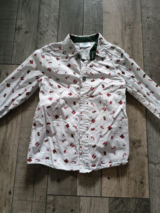 Świąteczna koszula 92 / 98 dla chłopca biała koszula elegancka święta