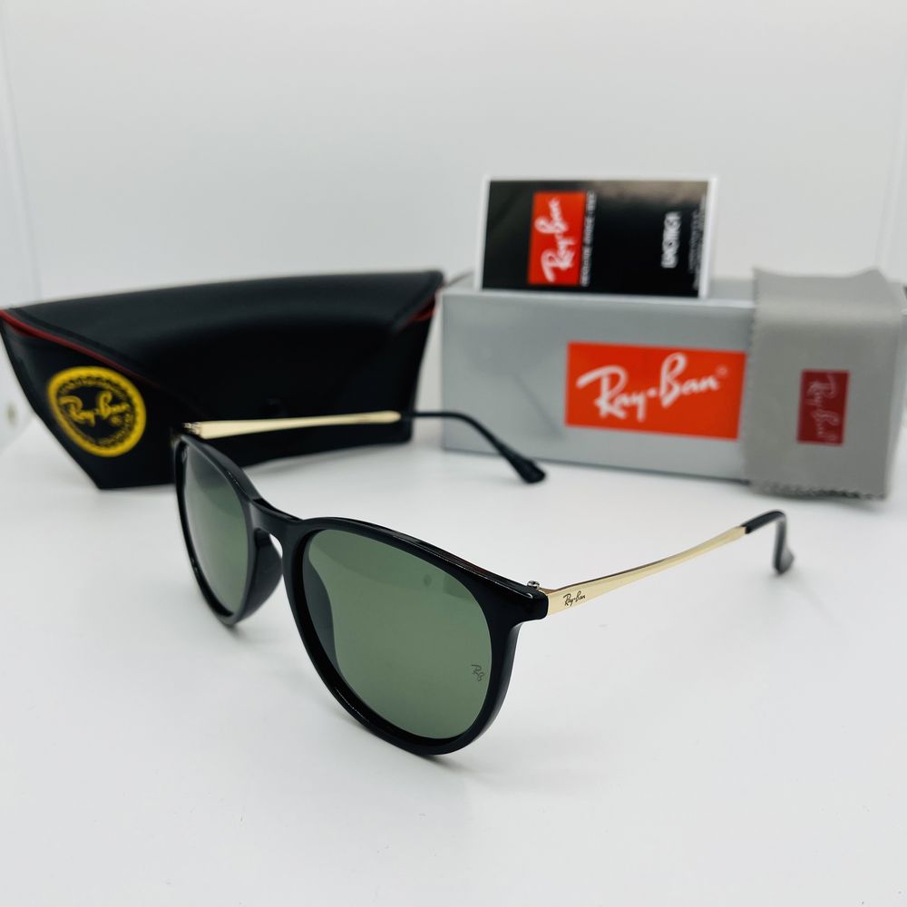 Поляризационные очки Ray Ban Erika 4171 Glossy Black-Gold|Green