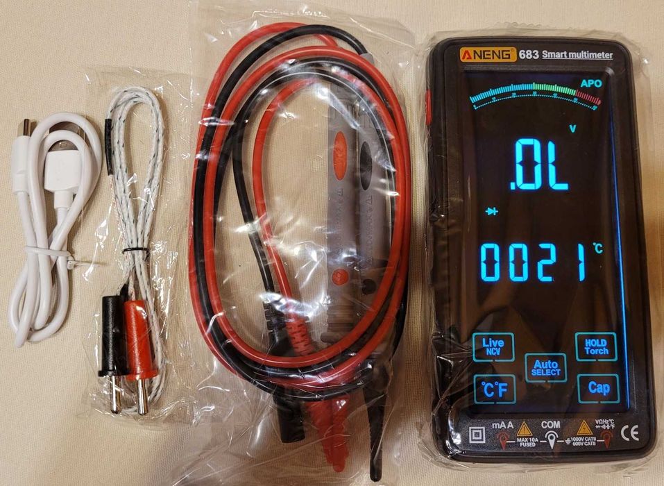 ANENG 683 multimetr cyfrowy Dotykowy zlicza True Rms Termopara